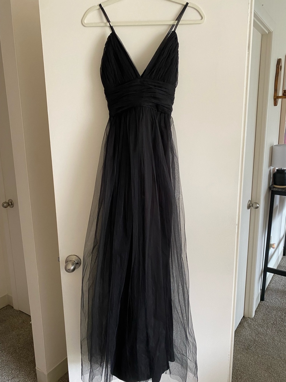 ASOS Lace & Beads Black V-Neck Tulle Dress - Size US 6 / UK 10 (NWT)